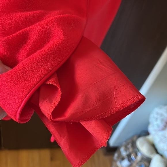 David Hayes vintage 100% red wool, midi long sleeved dress. Size 10 - Picture 8 of 10